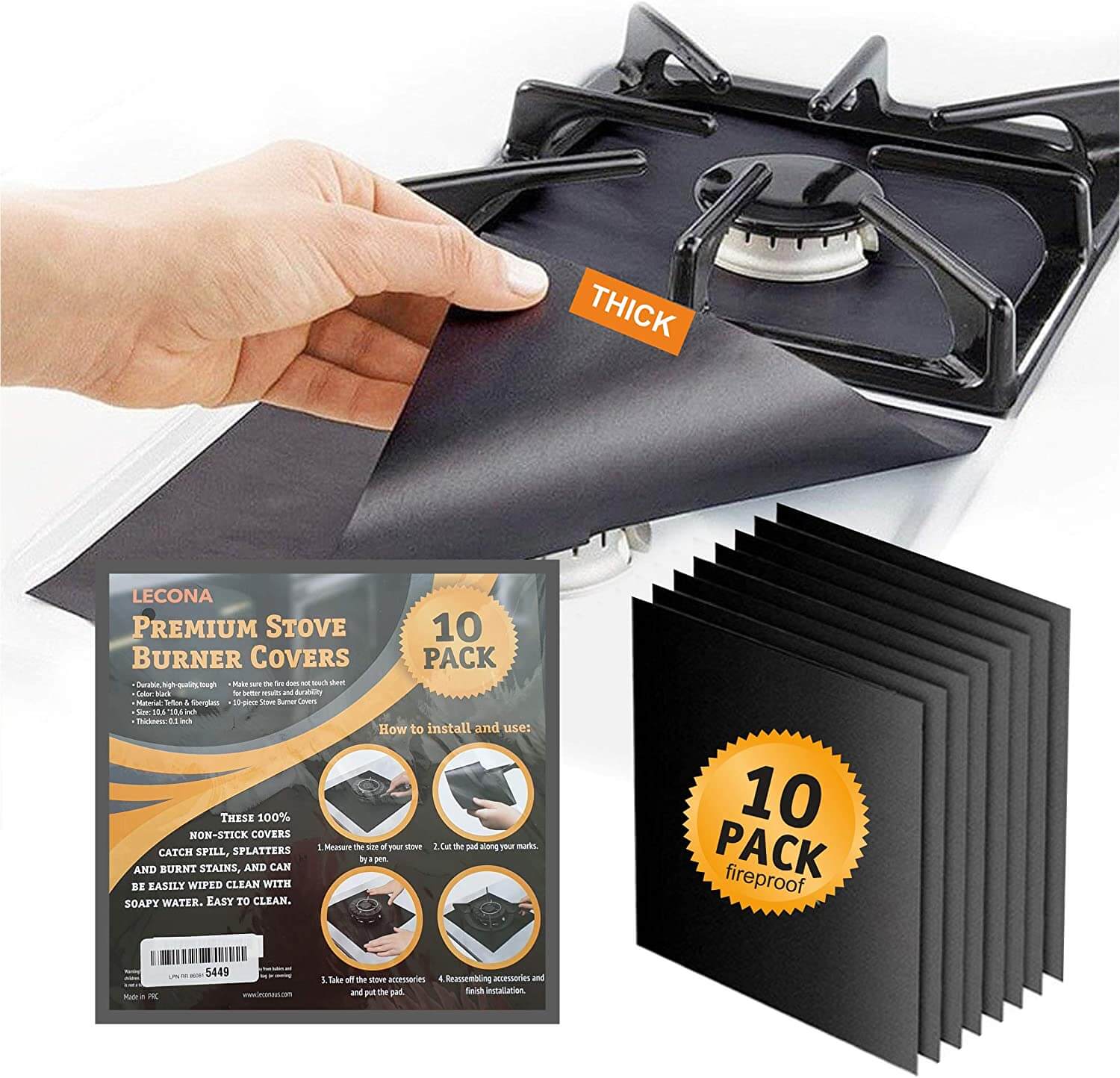 10 Pack - Gas Stove Protector Cooker cover