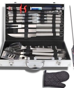 Grilling Accessories Set for outdoor BBQ with Aluminum Case