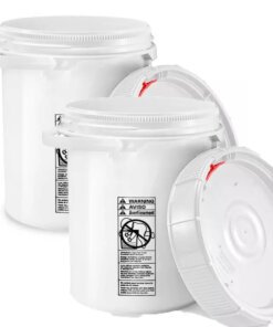 Food Grade Plastic Pail with Screw Air Tight Lid- Pack of 2