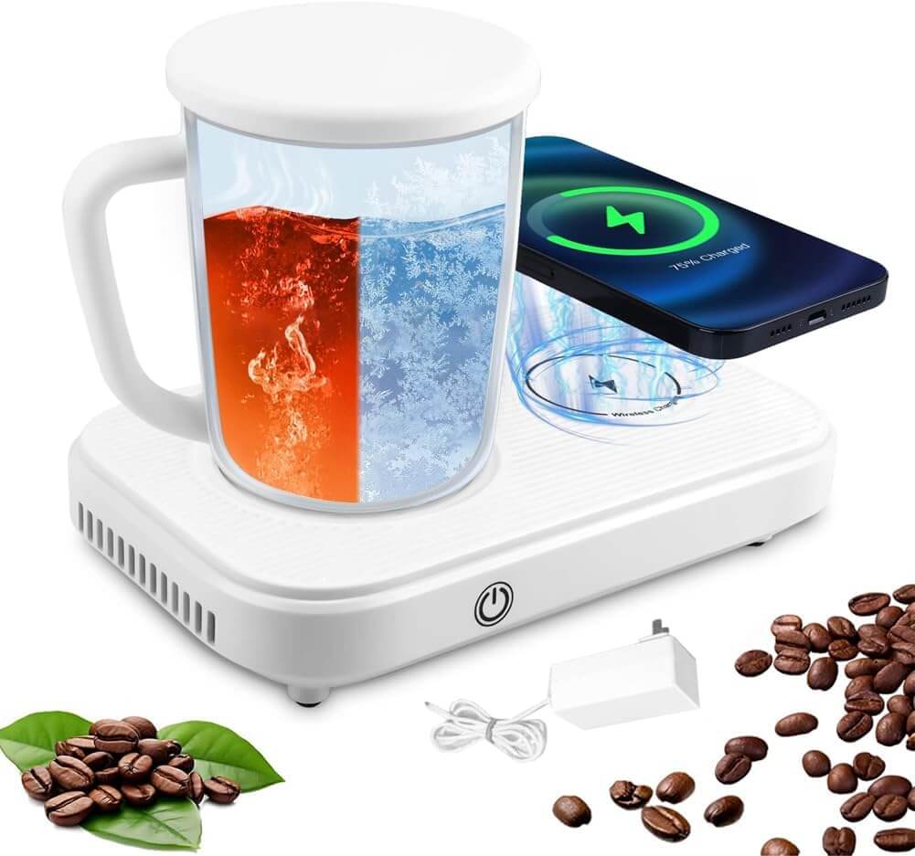 Coffee Mug Warmer & Cooling with Wireless Charging Smart Cup