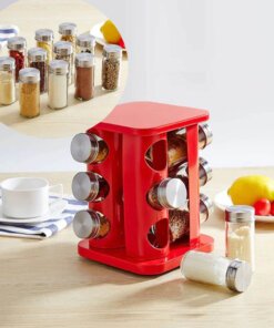 Revolving Spice Rack Organizer with 12 Jars
