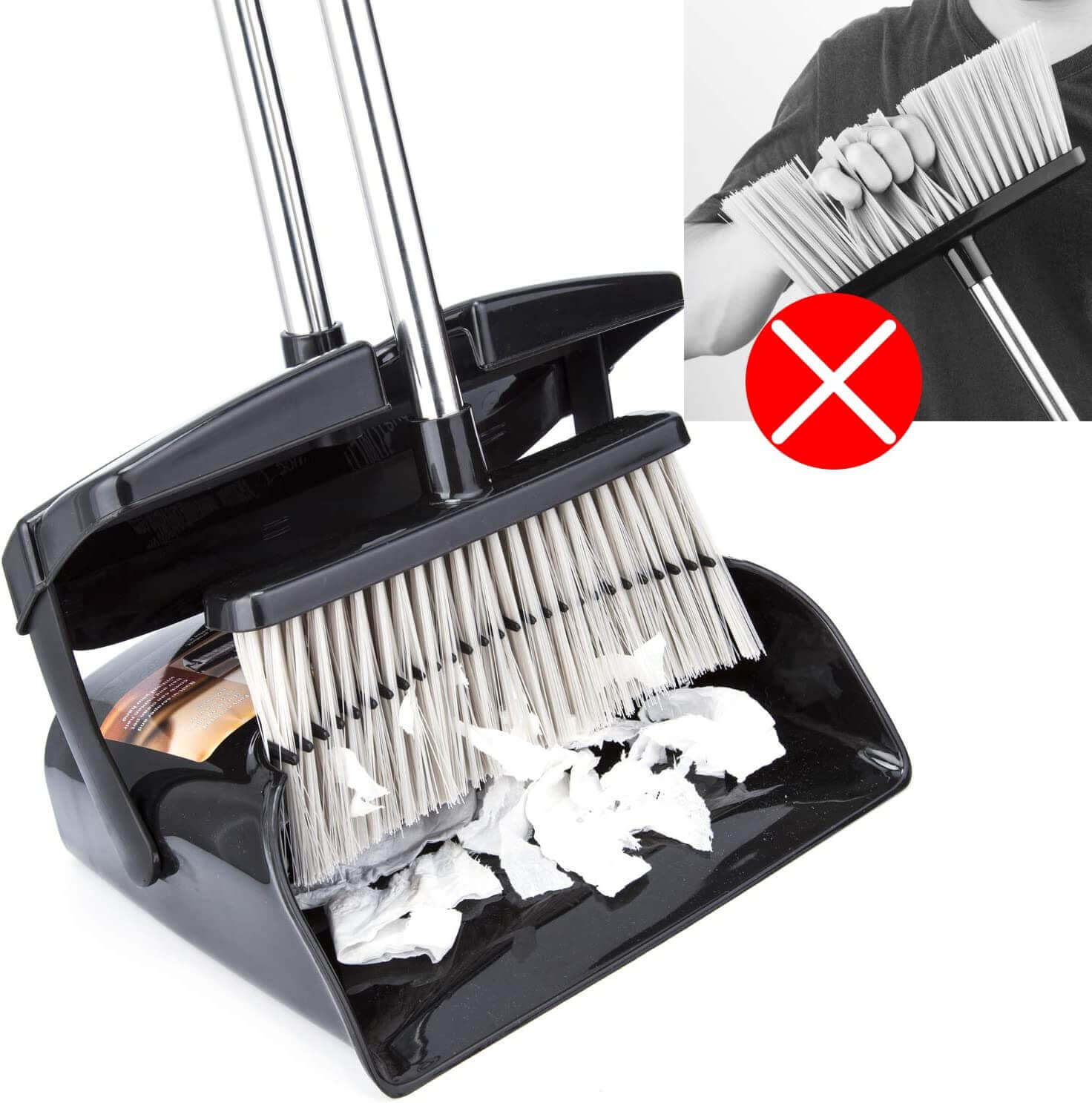 01 plastic-Self-Cleaning Foldable Dustpan Broom