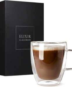 ELIXIR GLASSWARE Large Double Wall Coffee Mug