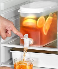 2.8L Large Capacity Curling Bottle With Faucet For Fruit Brewing Tea Bottle Refrigerator For Cold Drinks Essential For Summer