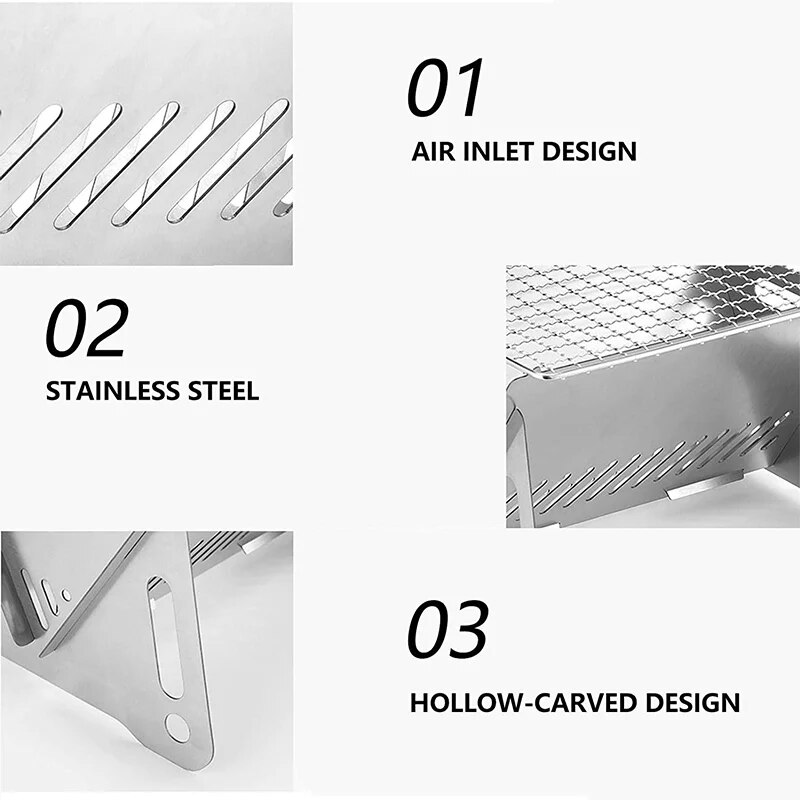 Portable-Folding-Barbecue-Grill-Heating-Stoves-Multifunction-Camping-BBQ-Grill-Rack-Net-Firewood-Stove-Stainless-steel-4