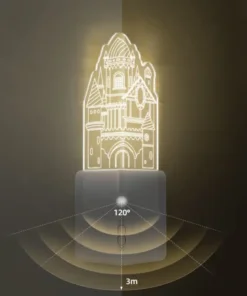 Motion Sensor Wall Corner Induction Night Lamp with Magnetic Castle