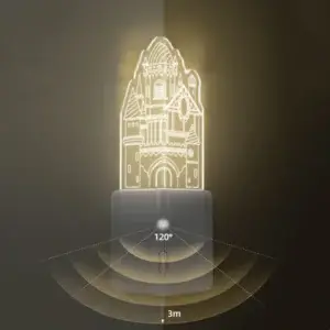 Motion Sensor Wall Corner Induction Night Lamp with Magnetic Castle