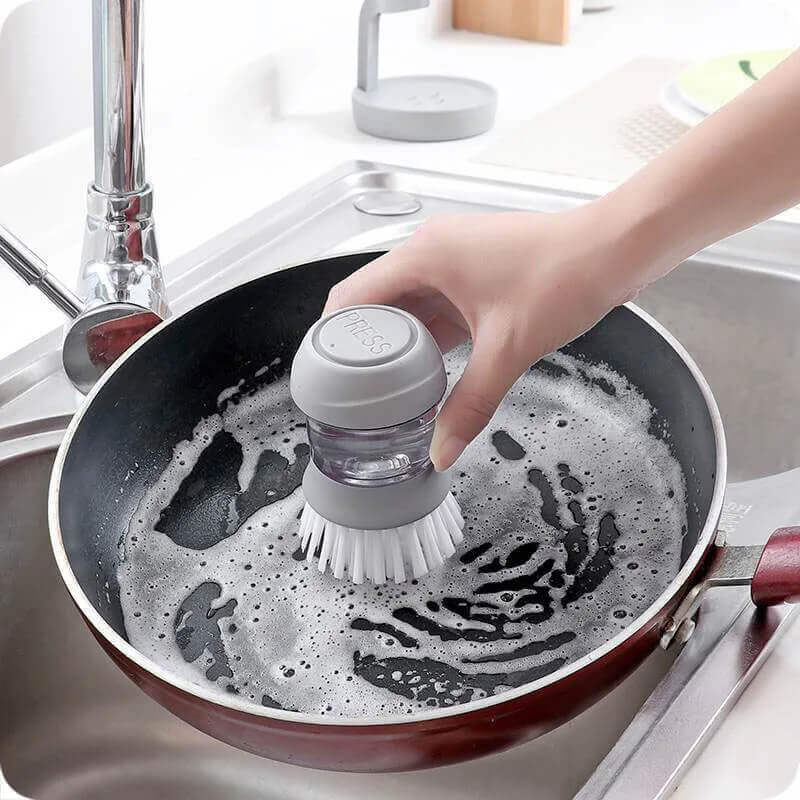 Kitchen Cleaning Brush With Detergent Storage Box Household Tableware Dishes 2