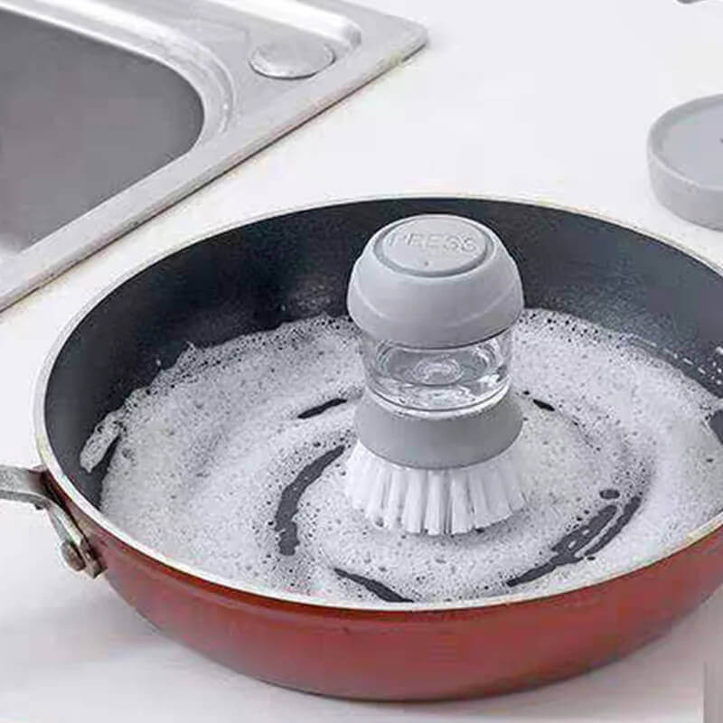 Kitchen Cleaning Brush With Detergent Storage Box Household Tableware Dishes 4