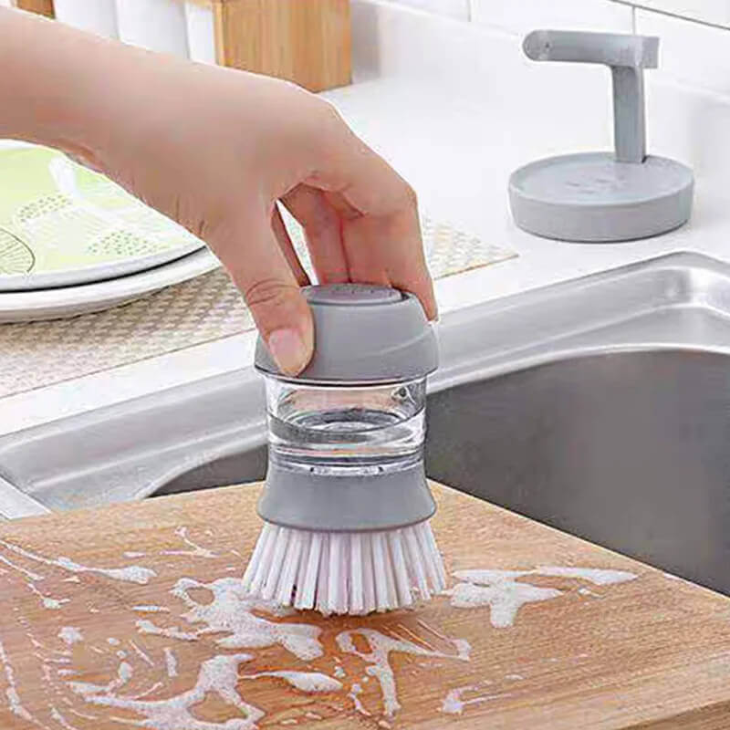 Kitchen Cleaning Brush With Detergent Storage Box Household Tableware Dishes 5