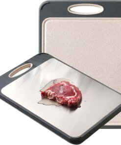 Stainless Steel and Wheat Straw Cutting Board Double Sided