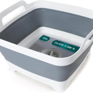 Collapsible Dish Basin with Drain Plug