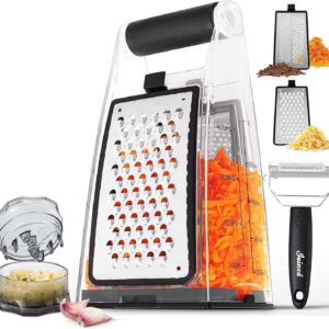 Hand Grater and Vegetable Peeler with Container