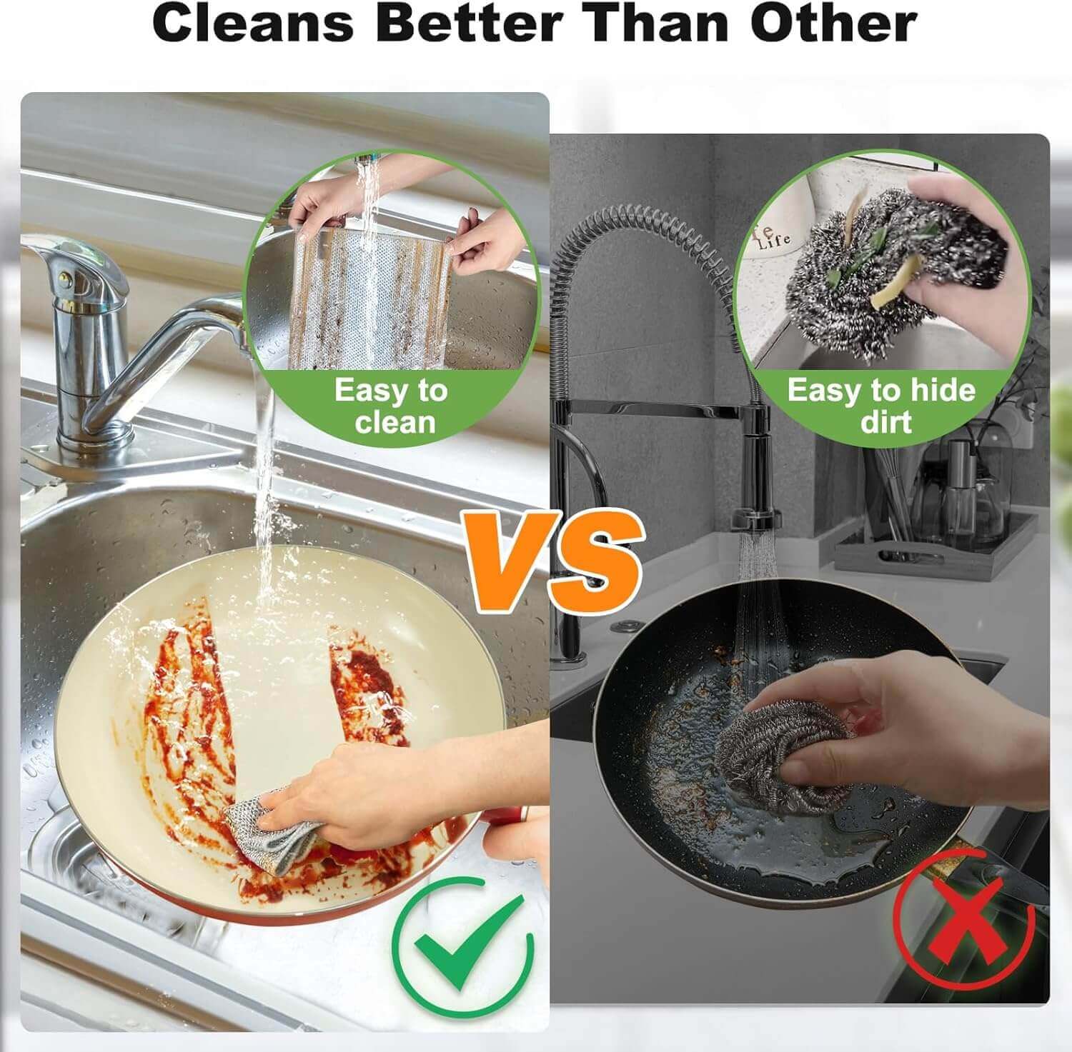 Non Scratch Wire Dishcloth Multipurpose Wire Dishwashing Rag (2)
