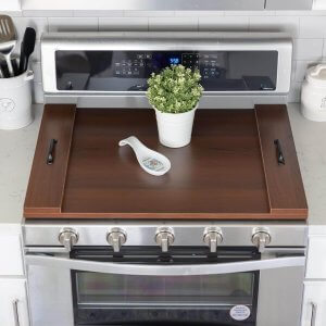 Ultimate Wood Board Stove Covers with Elegant Handles - 3 Colors